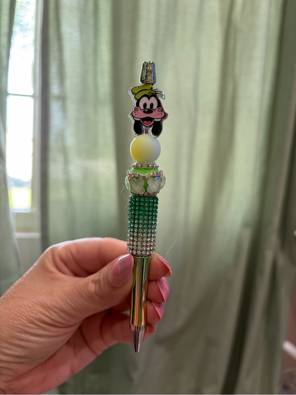 Goofy acrylic beaded bedazzled pen